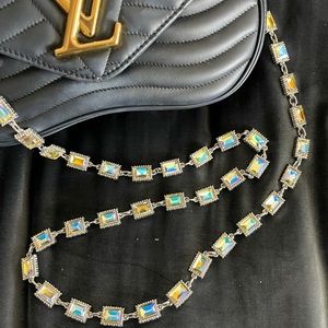 Crystal belt bag chain